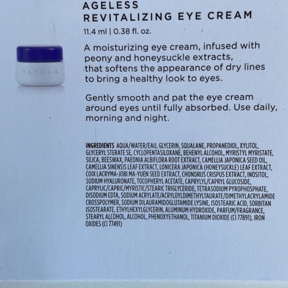 TATCHA Ageless Revitalizing‎ Eye Cream Full Size 11.4ml/.38 fl. oz. NEW - Picture 4 of 9